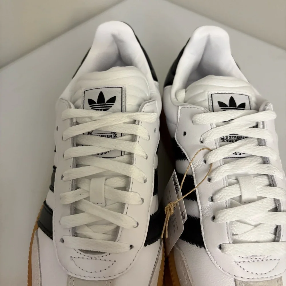 Adidas Samba XLG Originals Mens Size 9 White With Black Stripes Gum Sole Sneaker